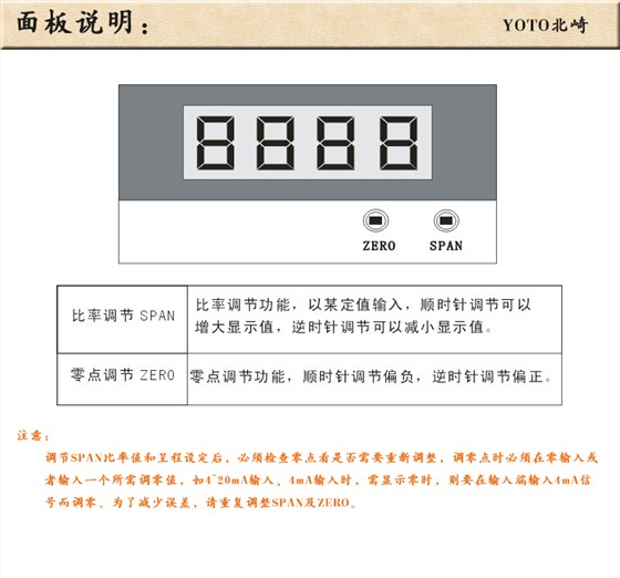 4、面板說明